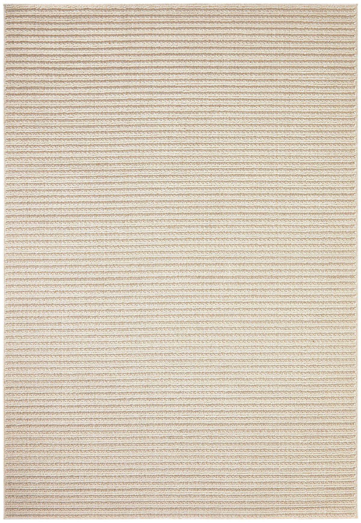 Serafina Latte indoor and outdoor rug with textured linear pattern at Rugs N Timber Belrose showroom