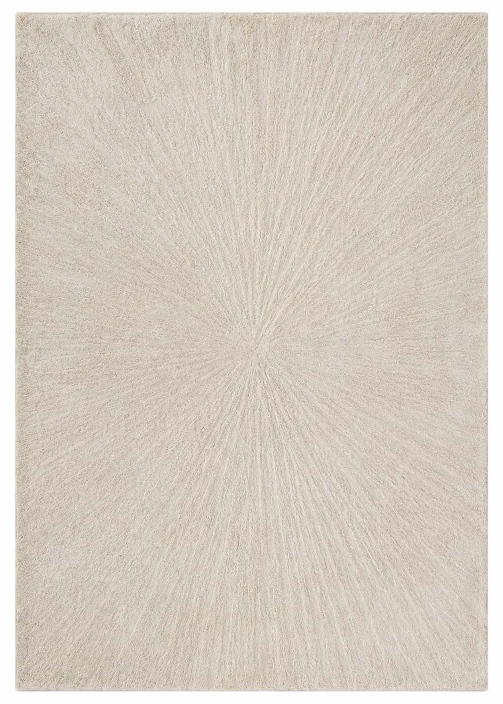 Solace Ivory wool rug with subtle radiating pattern in soft neutral tones