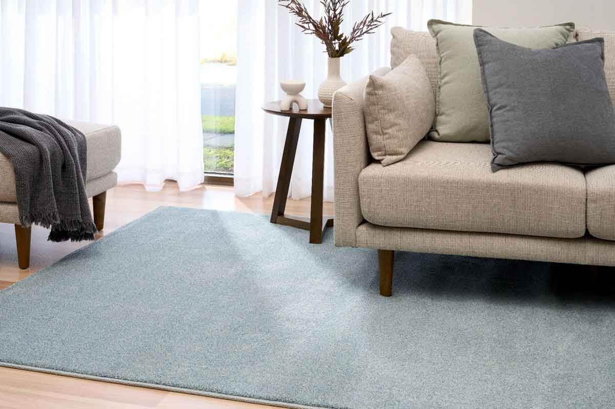 Stanley Breezy Blue Rug – Baby Blue Polypropylene Rug Belrose | Rugs N Timber