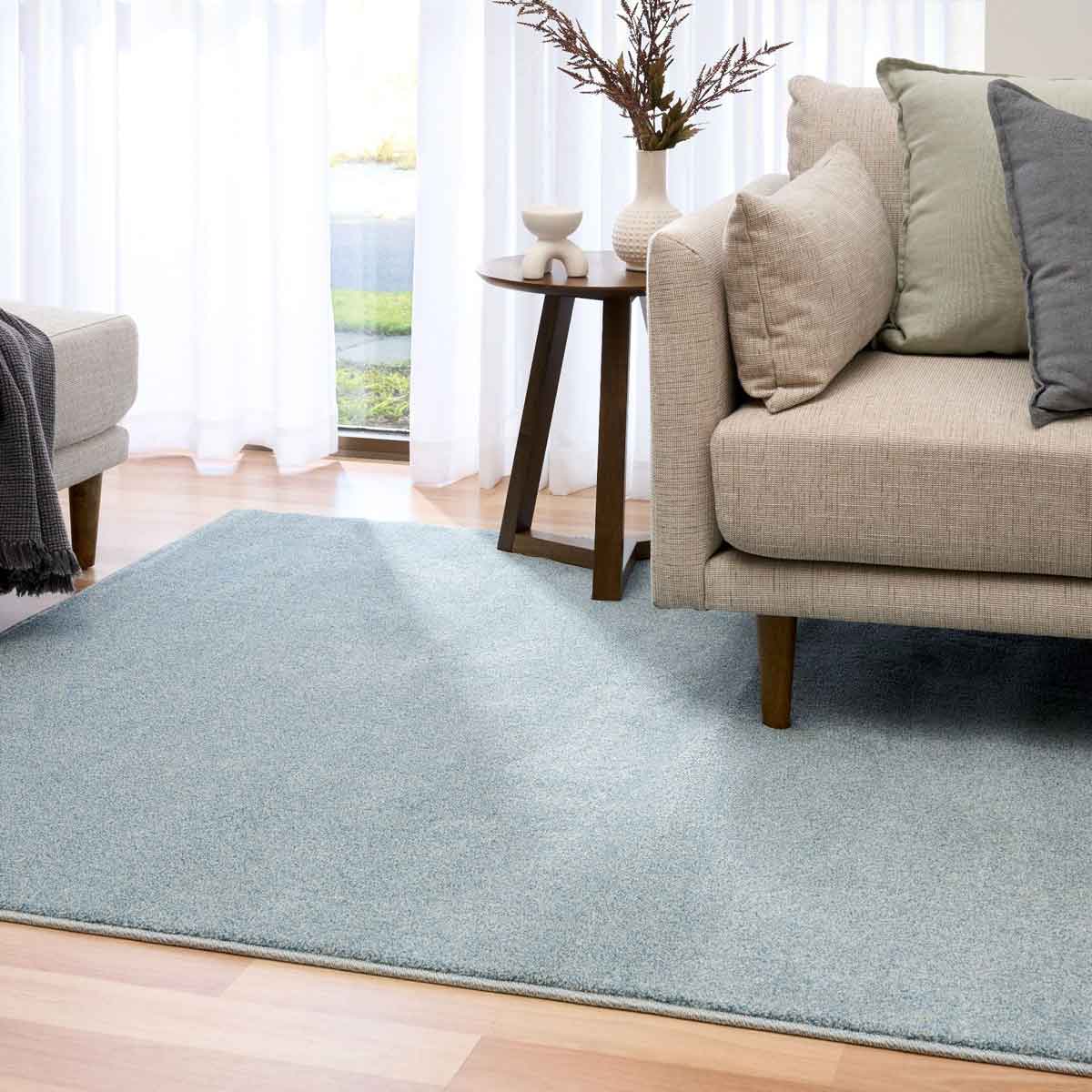 Stanley Breezy Blue Rug – Baby Blue Polypropylene Rug Belrose | Rugs N Timber