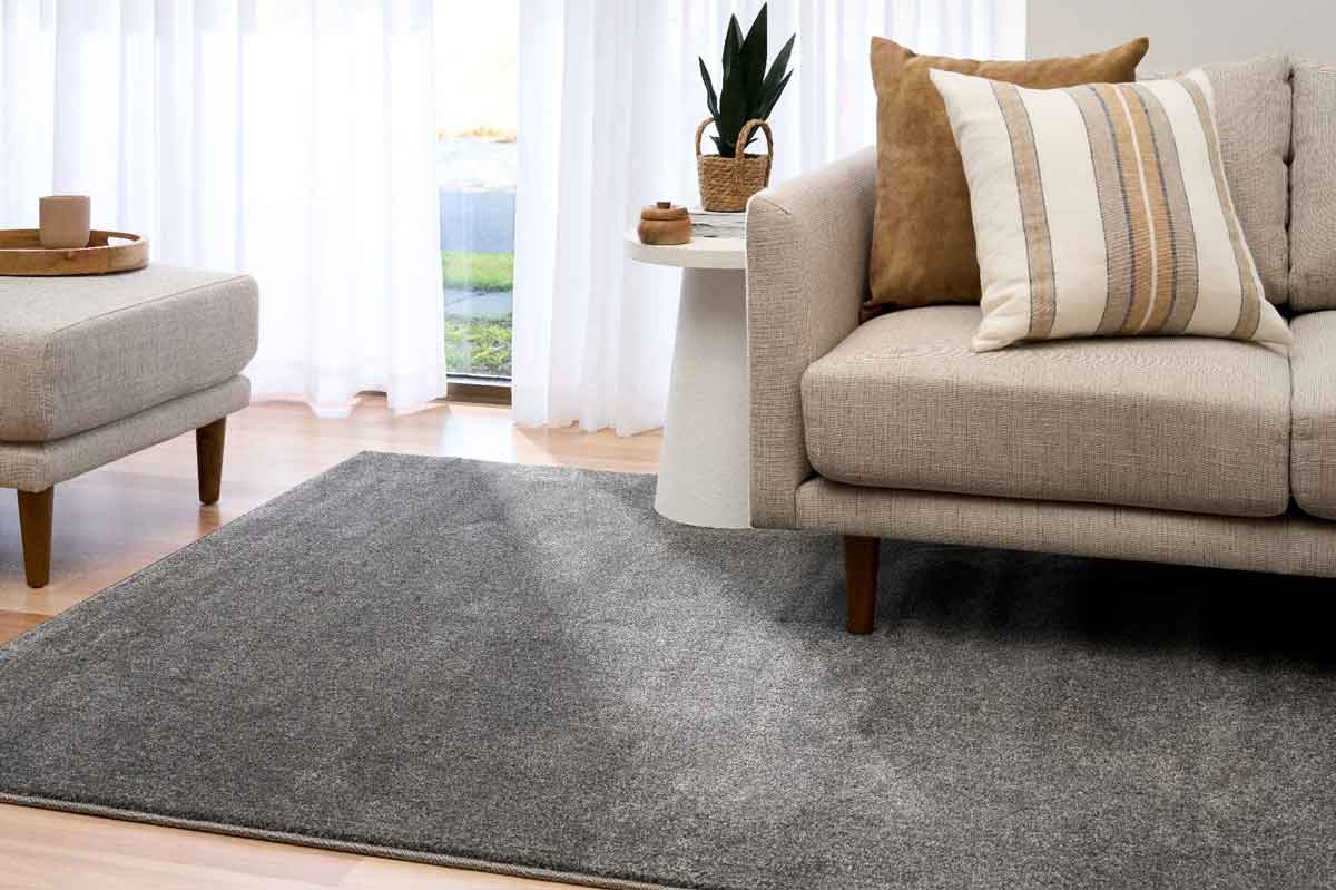 Stanley Charcoal Rug | Dark Grey Polypropylene Rug Belrose | Rugs N Timber