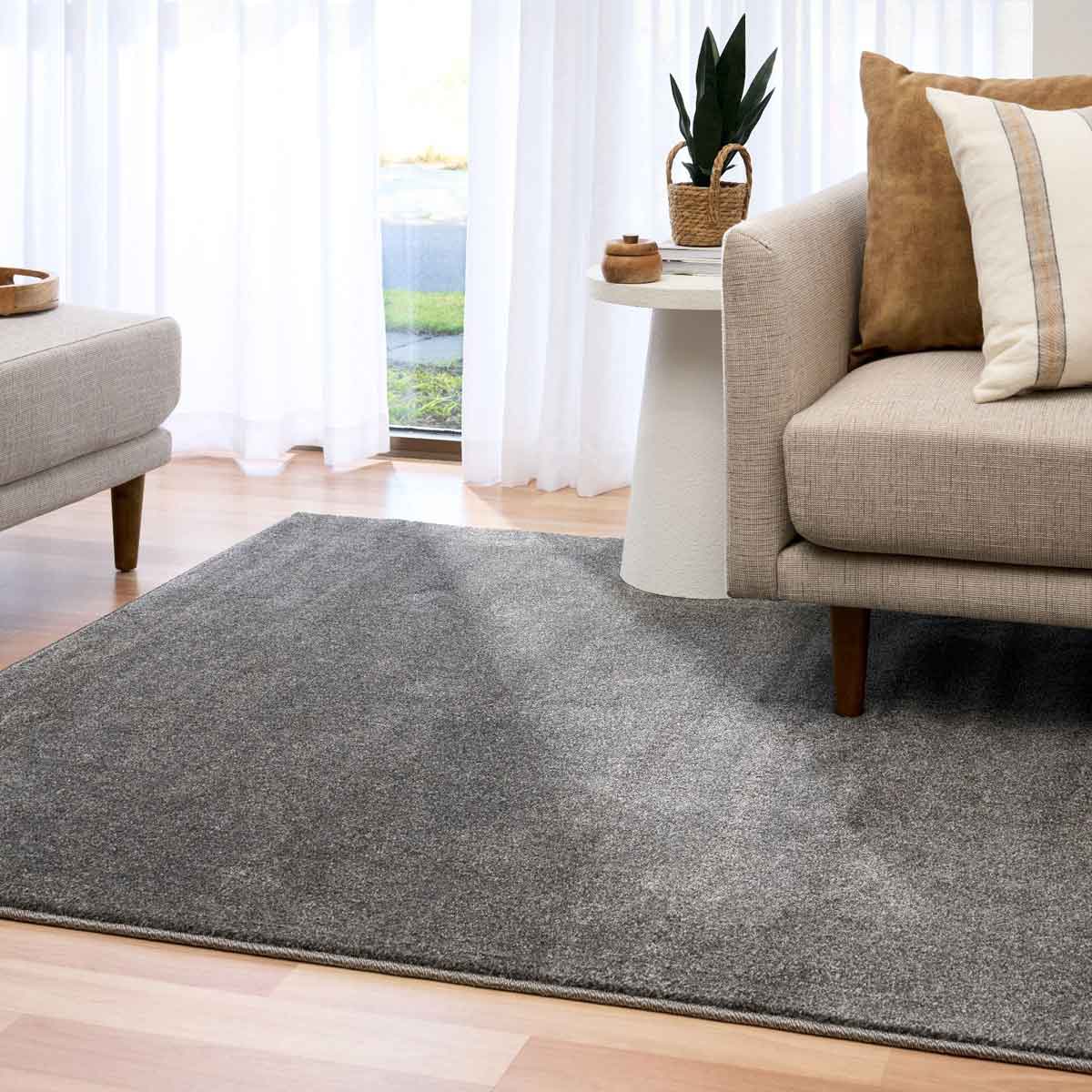Stanley Charcoal Rug | Dark Grey Polypropylene Rug Belrose | Rugs N Timber