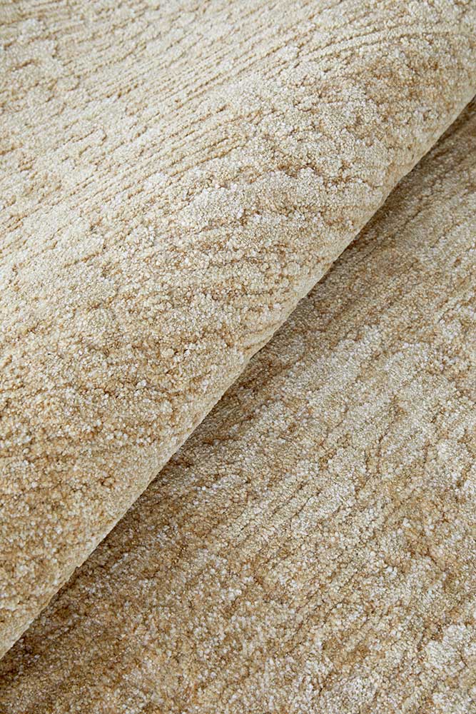 Close-up of Steph & Gian Willow Wheat rug showing subtle irregular texture, on display in Belrose