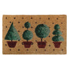 FM2 Premium thick coir doormat featuring four topiary plant designs. Made from natural coconut fibers for a durable and stylish entry. Rugs N Timber Belrose.