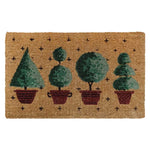 FM2 Premium thick coir doormat featuring four topiary plant designs. Made from natural coconut fibers for a durable and stylish entry. Rugs N Timber Belrose.