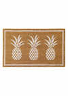 PVC Backed Coir Doormat - White Pineapples