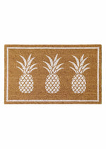 PVC Backed Coir Doormat - White Pineapples