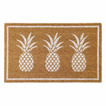 PVC Backed Coir Doormat - White Pineapples