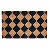 PVC Backed Coir Doormat - Black Checkerboard