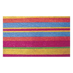 PVC Backed Coir Doormat - Pink Stripes