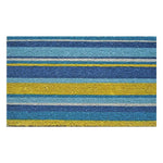 PVC Backed Coir Doormat - Blue Stripes