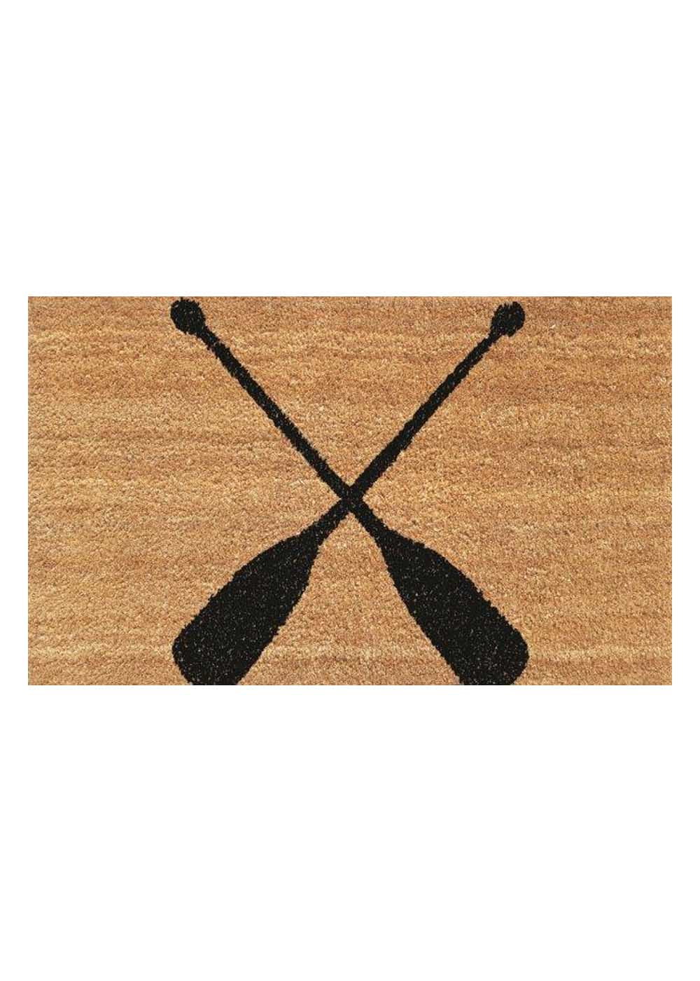 PVC Backed Coir Doormat - Black Oars