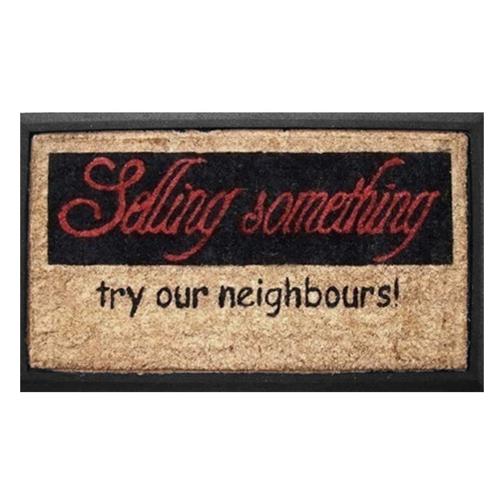 Humour Coir & Rubber Doormat - Selling Something