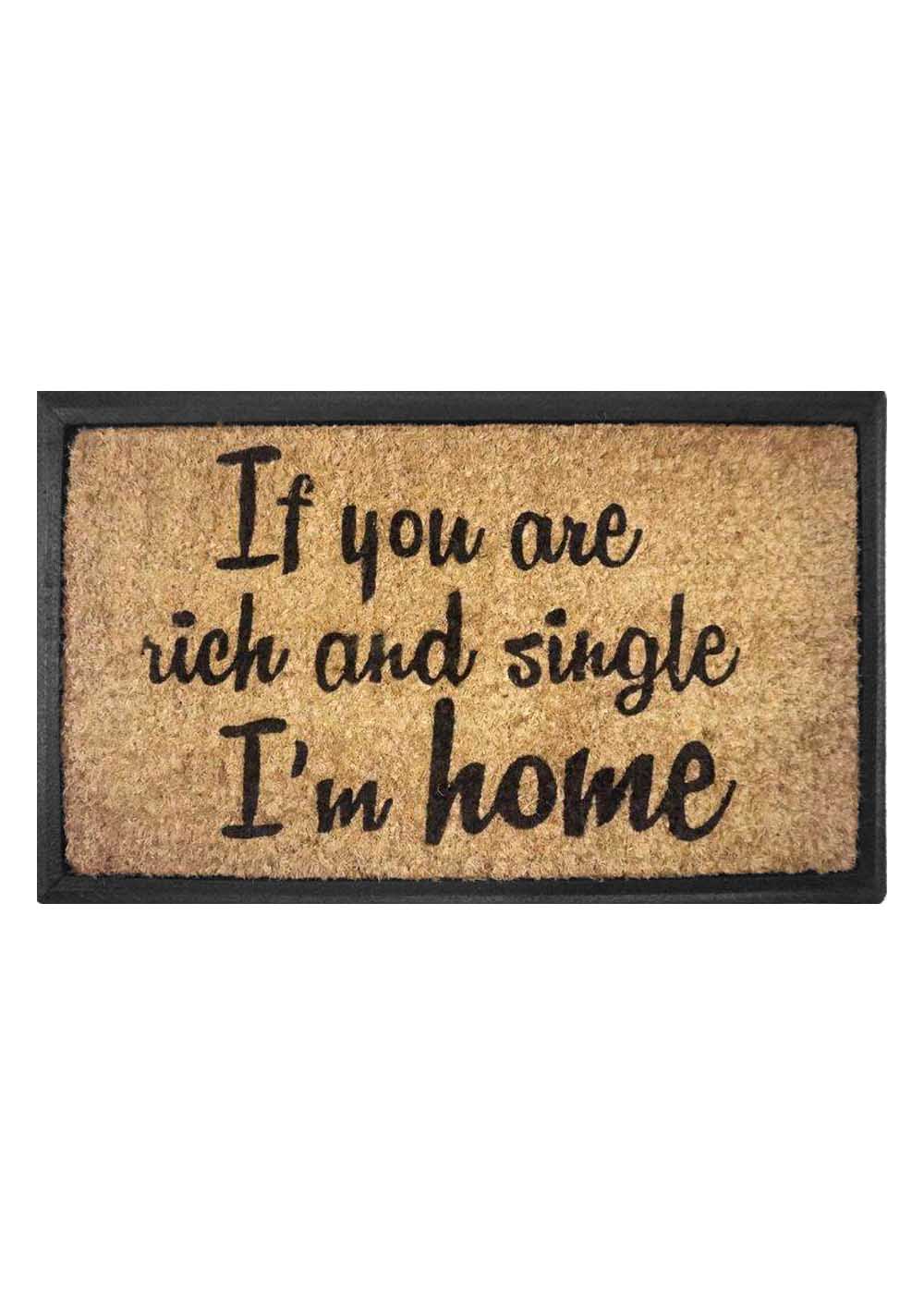 Humour Coir & Rubber Doormat - Rich & Single