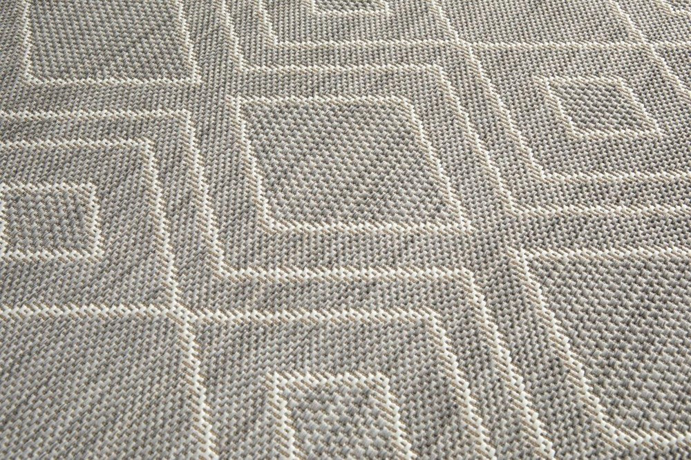 Riverstone Silver Geo Recycled Rug