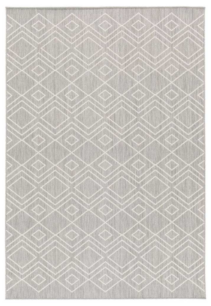 Riverstone Silver Geo Recycled Rug