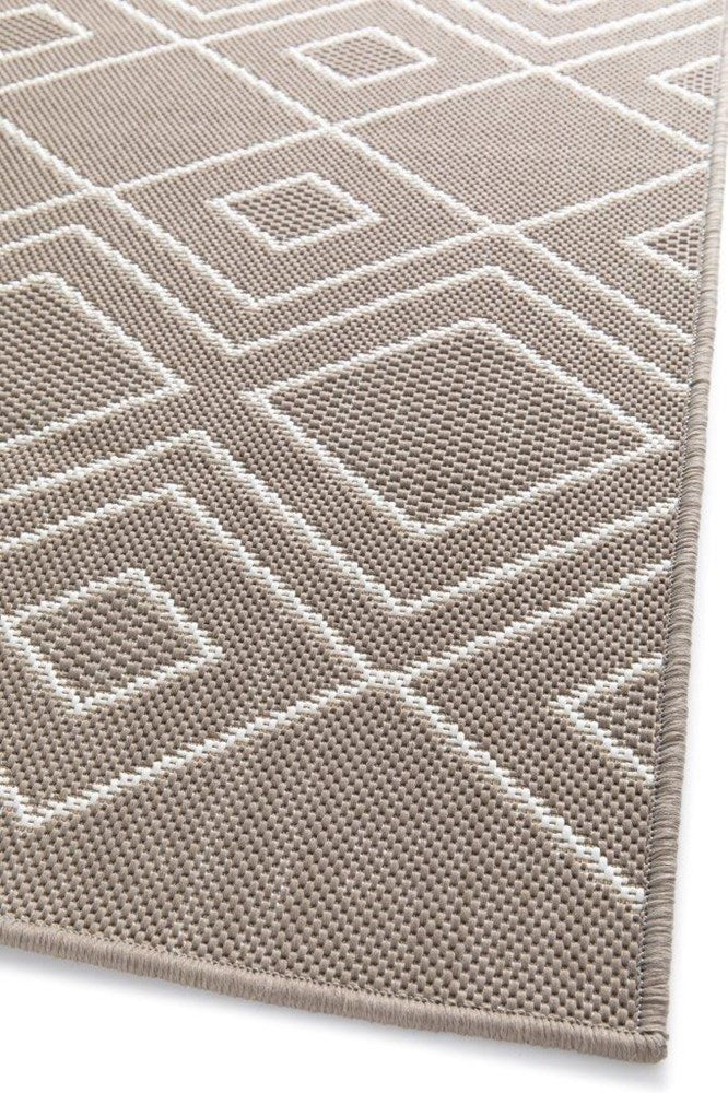 Riverstone Taupe Geo Recycled Rug
