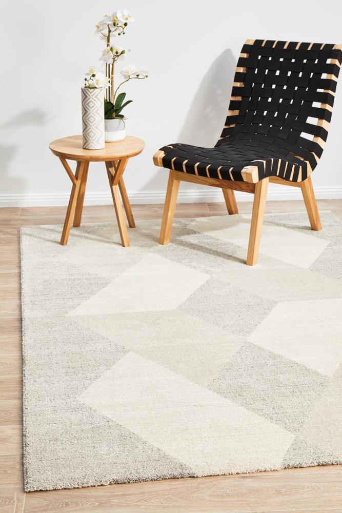 Freya Diamond Stone Grey Rug