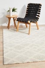 Freya Lattice Pebble Grey Rug