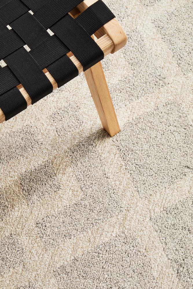 Freya Lattice Pebble Grey Rug