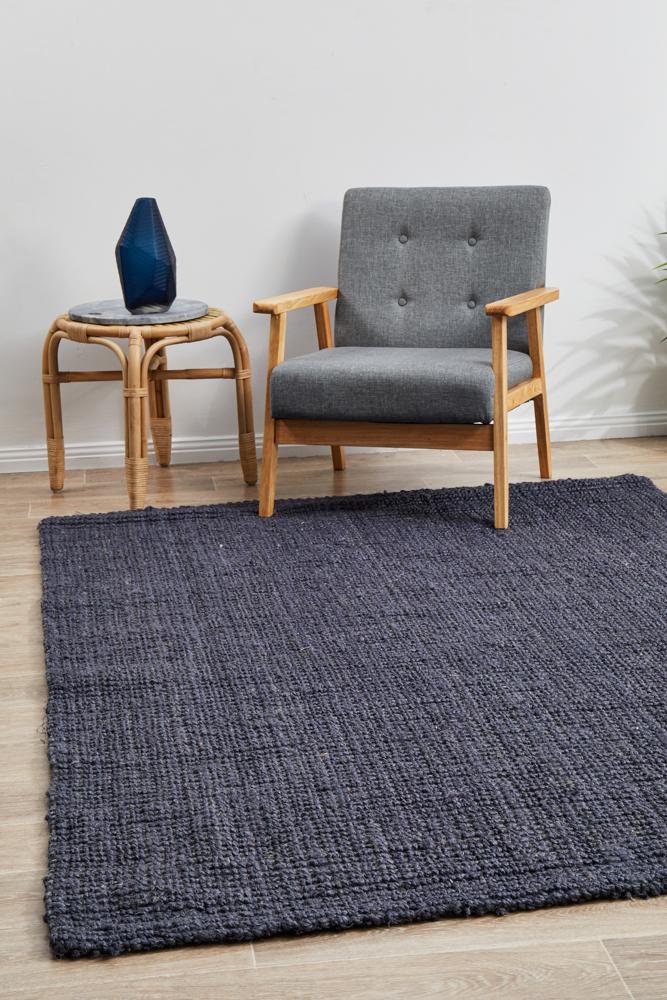 Emma Knotted Jute Navy Rug