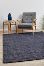 Emma Knotted Jute Navy Rug