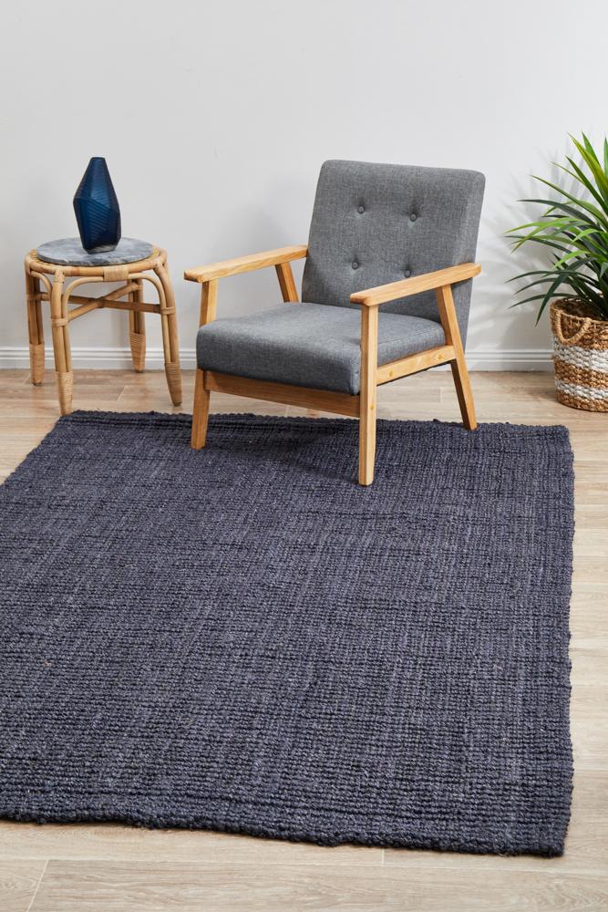 Emma Knotted Jute Navy Rug