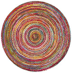 Emma Braided Cotton Colourful Round Rug