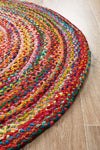 Emma Braided Cotton Colourful Round Rug