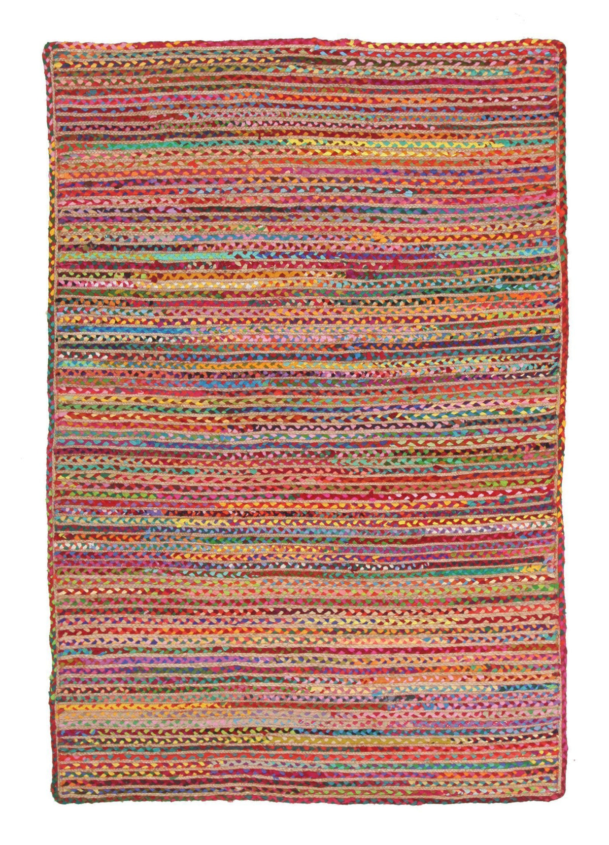Emma Braided Jute Cotton Colourful Rug