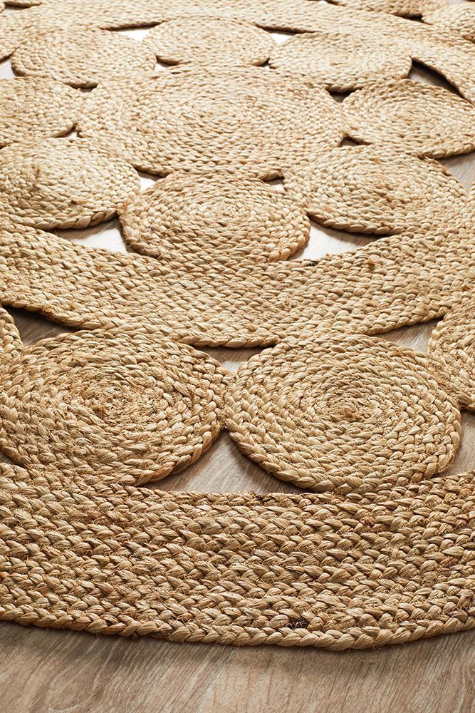 Emma Circles Jute Natural Round Rug