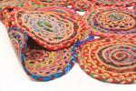 Emma Circles Jute Cotton Colourful Rug