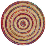 Emma Target Jute Cotton Colourful Round Rug