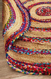 Emma Target Jute Cotton Colourful Round Rug