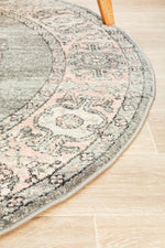 Eleanor Grey Diamond Round Rug