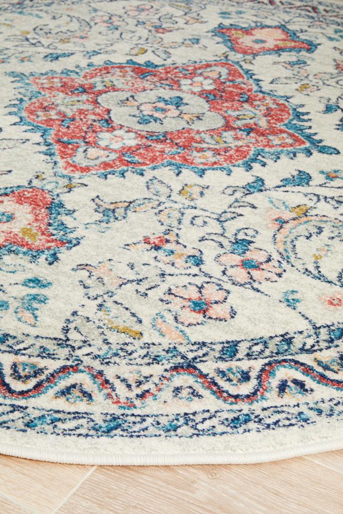 Eleanor Colourful Floral Round Rug