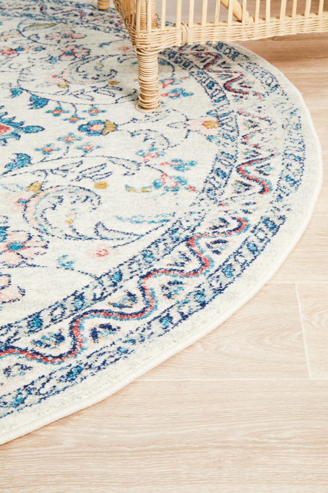 Eleanor Colourful Floral Round Rug
