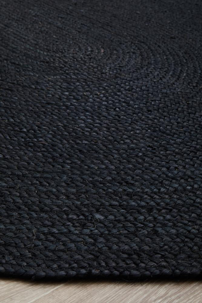 Isabella Black Jute Oval Rug