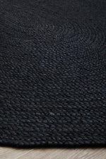 Isabella Black Jute Oval Rug