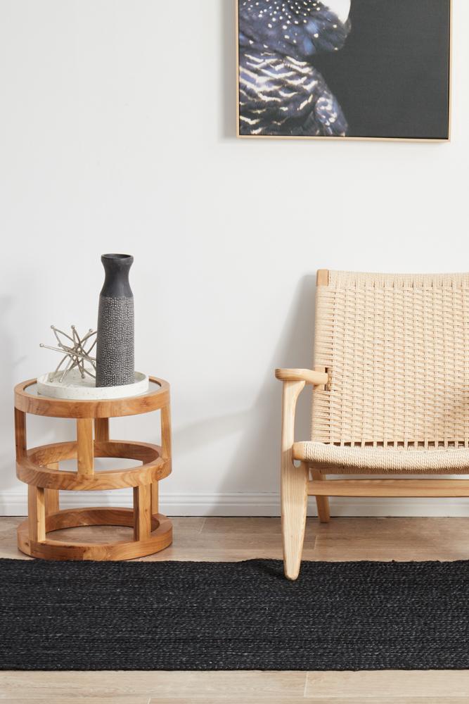 Isabella Black Jute Runner