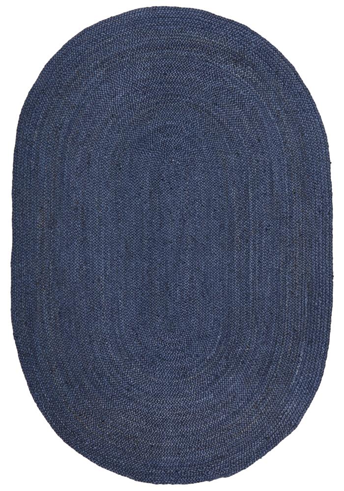Isabella Navy Jute Oval Rug