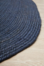 Isabella Navy Jute Oval Rug