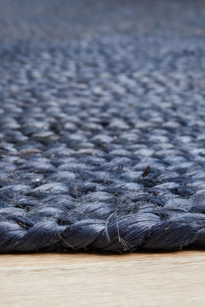 Isabella Navy Jute Oval Rug