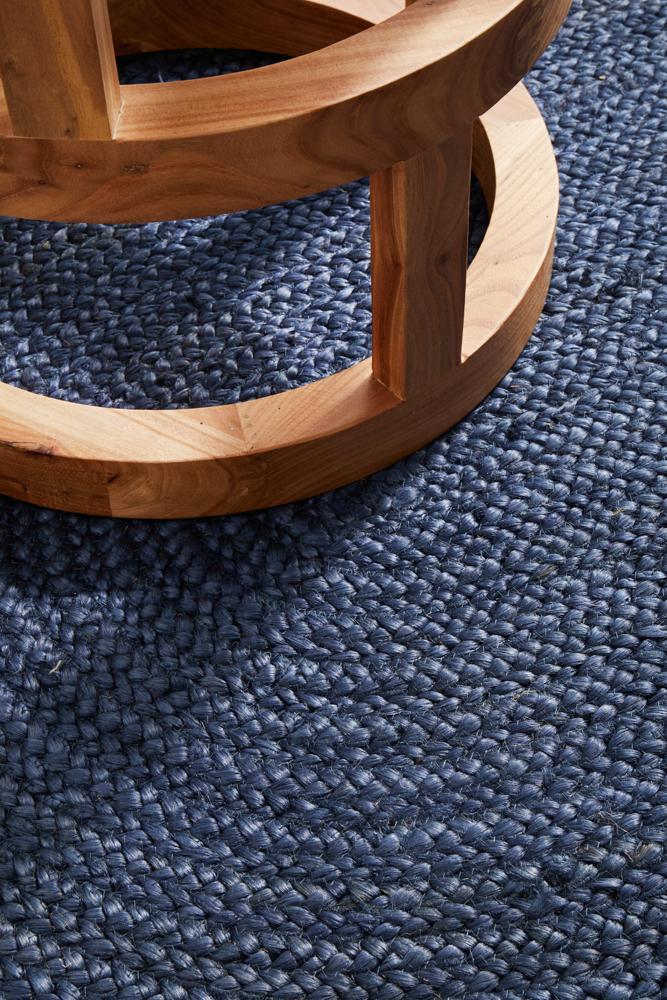 Isabella Navy Jute Oval Rug