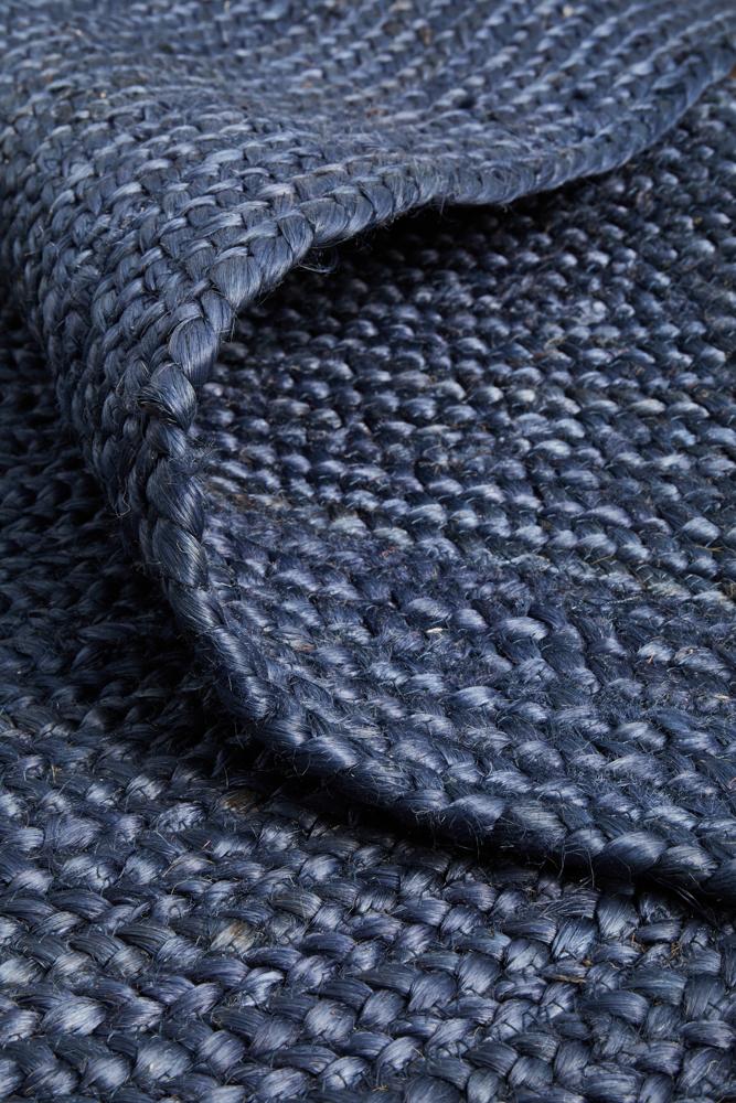 Isabella Navy Jute Oval Rug