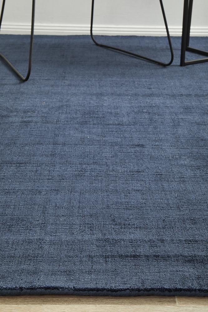 Sophia Denim Blue Plain Rug