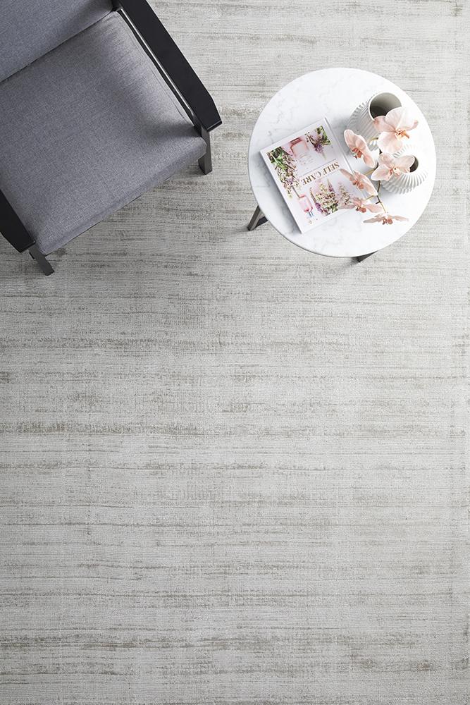 Sophia Silver Plain Rug