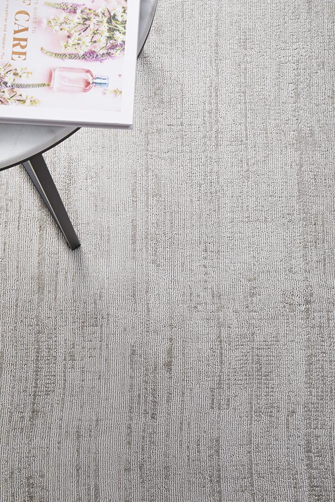 Sophia Silver Plain Rug