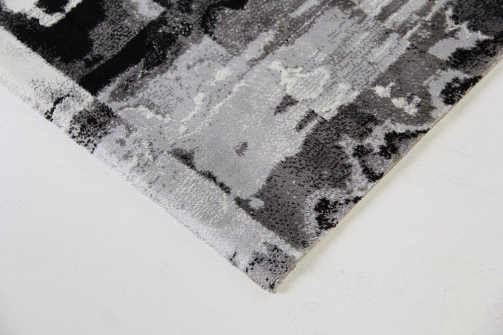 Killara Black White Mosaic Plush Rug