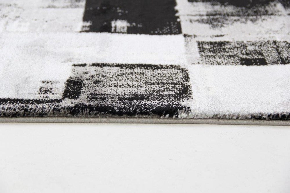 Killara Black White Mosaic Plush Rug